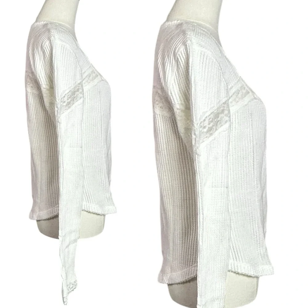Free People Let's Party Cardi in Clean Ivory XL NWT Dainty Thermal Lace 90s Y2K